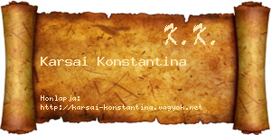 Karsai Konstantina névjegykártya